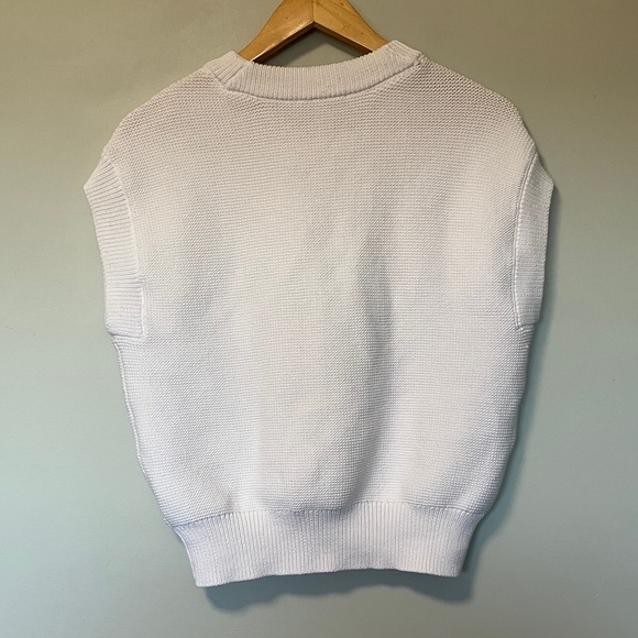 NWT Ann Taylor Cotton White Sleeveless Sweater - Picture 6 of 6